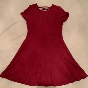 GIRLS BURGANDY COLORED AQUA BRAND DRESS SZ 8